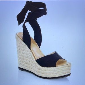 Brand New Paul Andrew Lulae Suede Wedge Espadrille Sandals